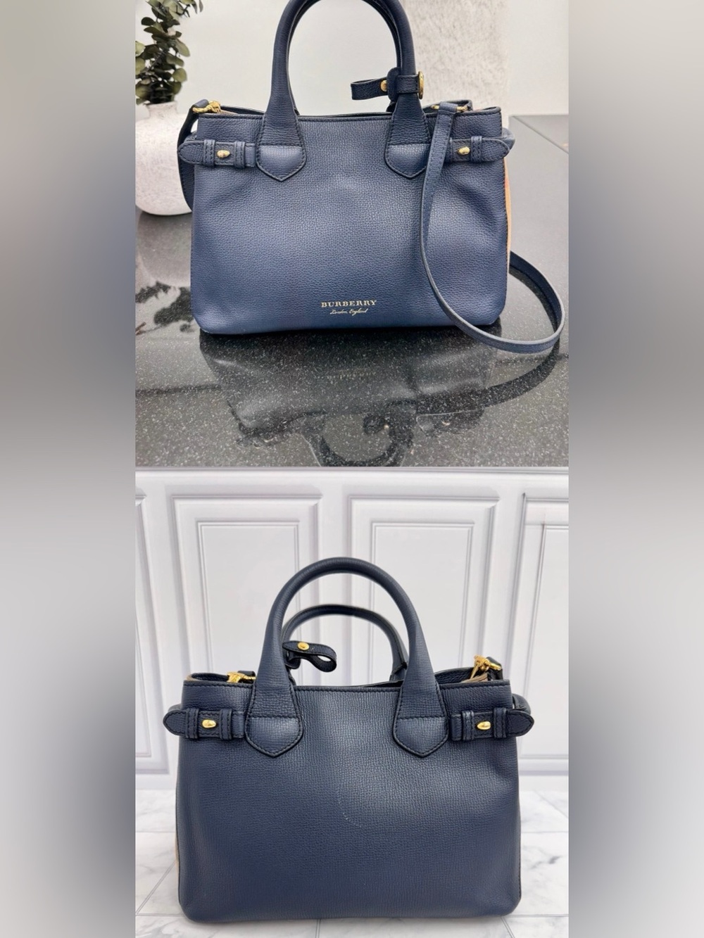 Burberry blue with check small